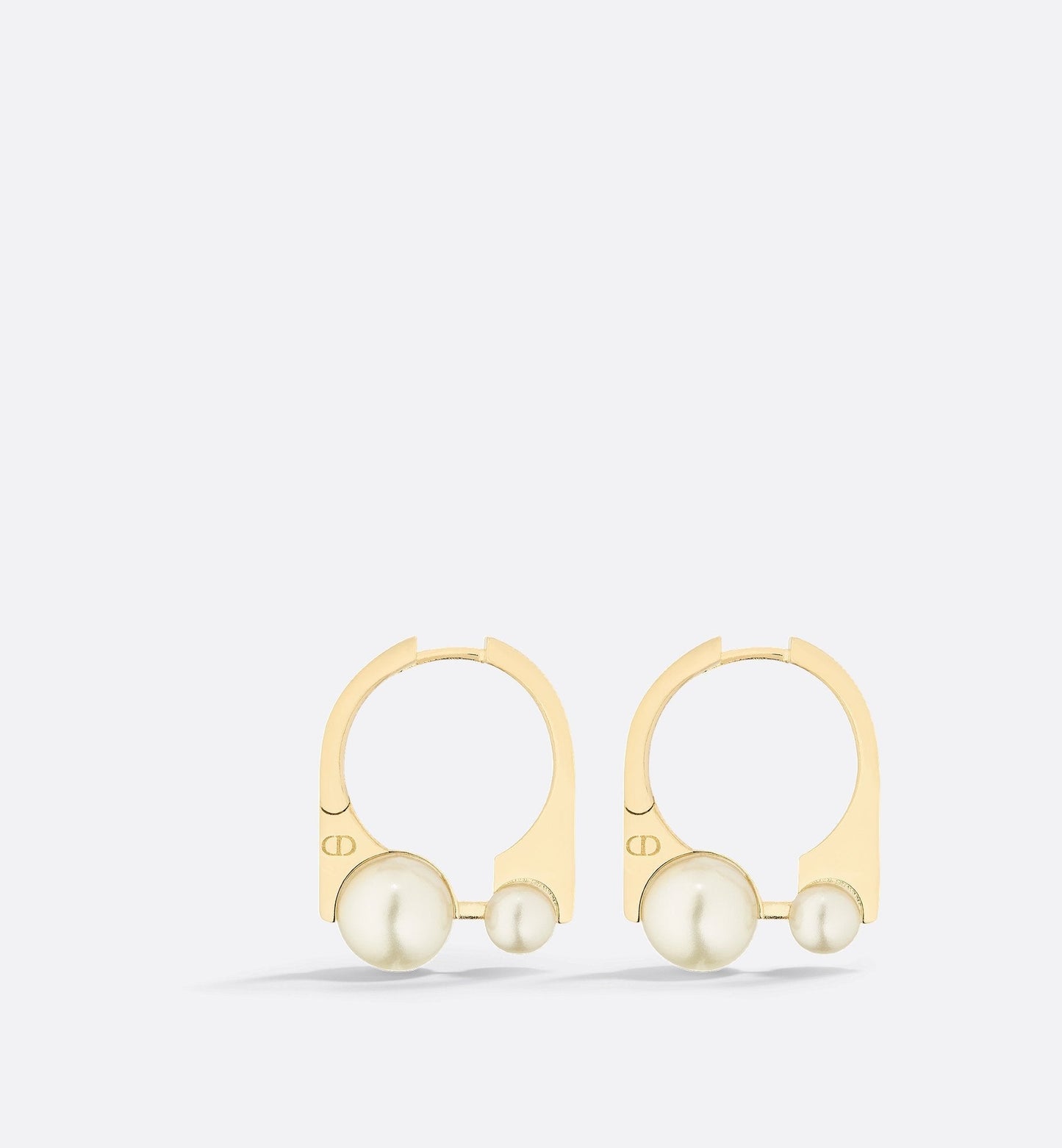 Small Luxury Dior Tribales New Look Earrings Gold Finish Metal And White Resin Pearls