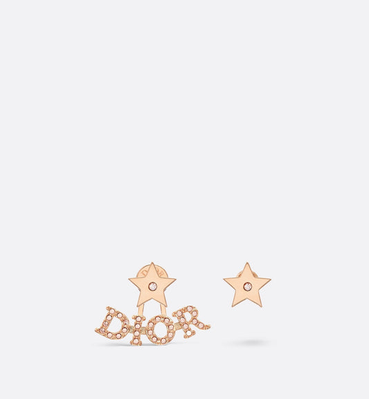 Luxury DiorEvolution Earrings Pink Finish Metal And Pink Crystals