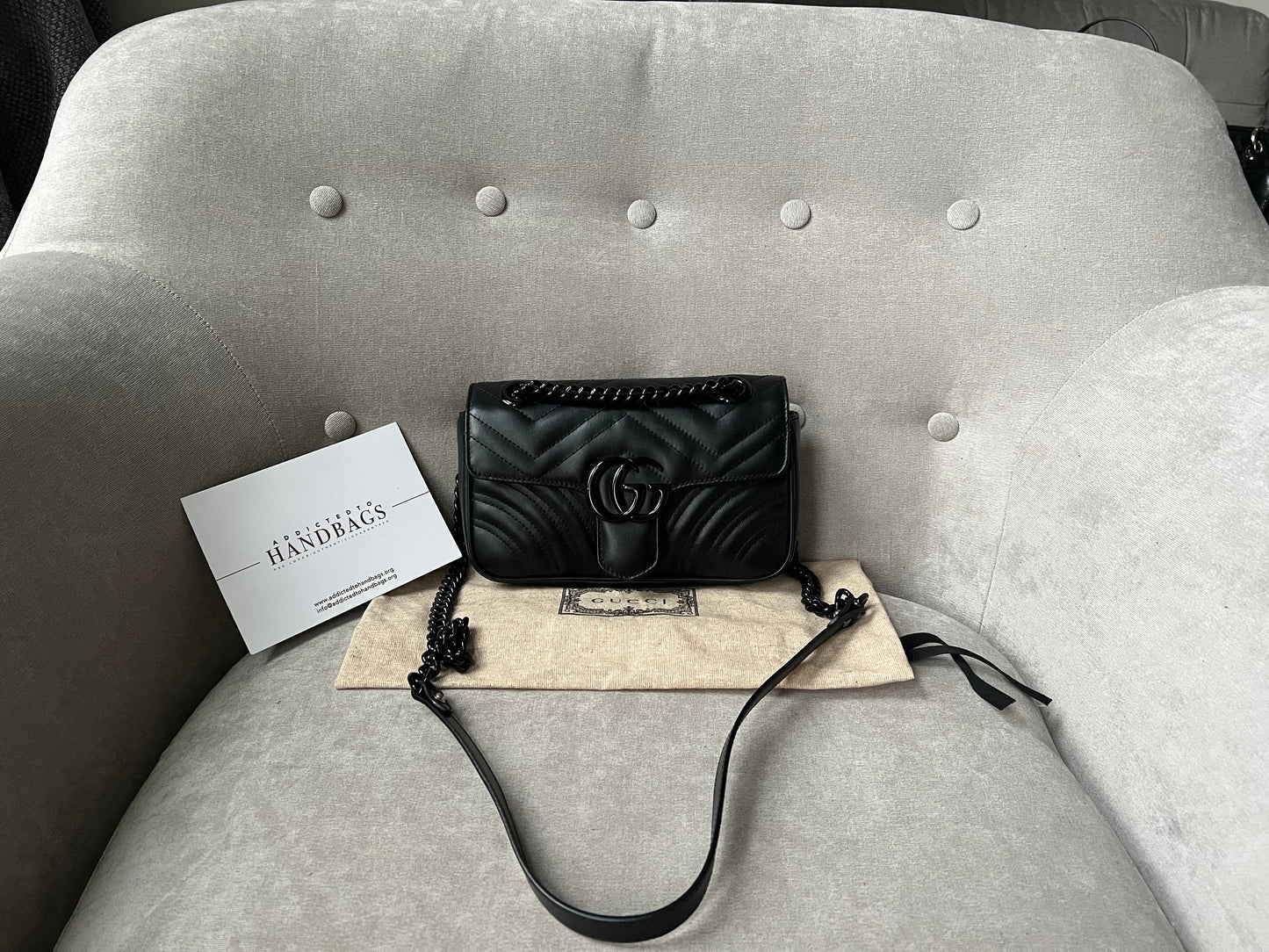 Luxury Gucci GG Black Marmont Mini Shoulder Bag