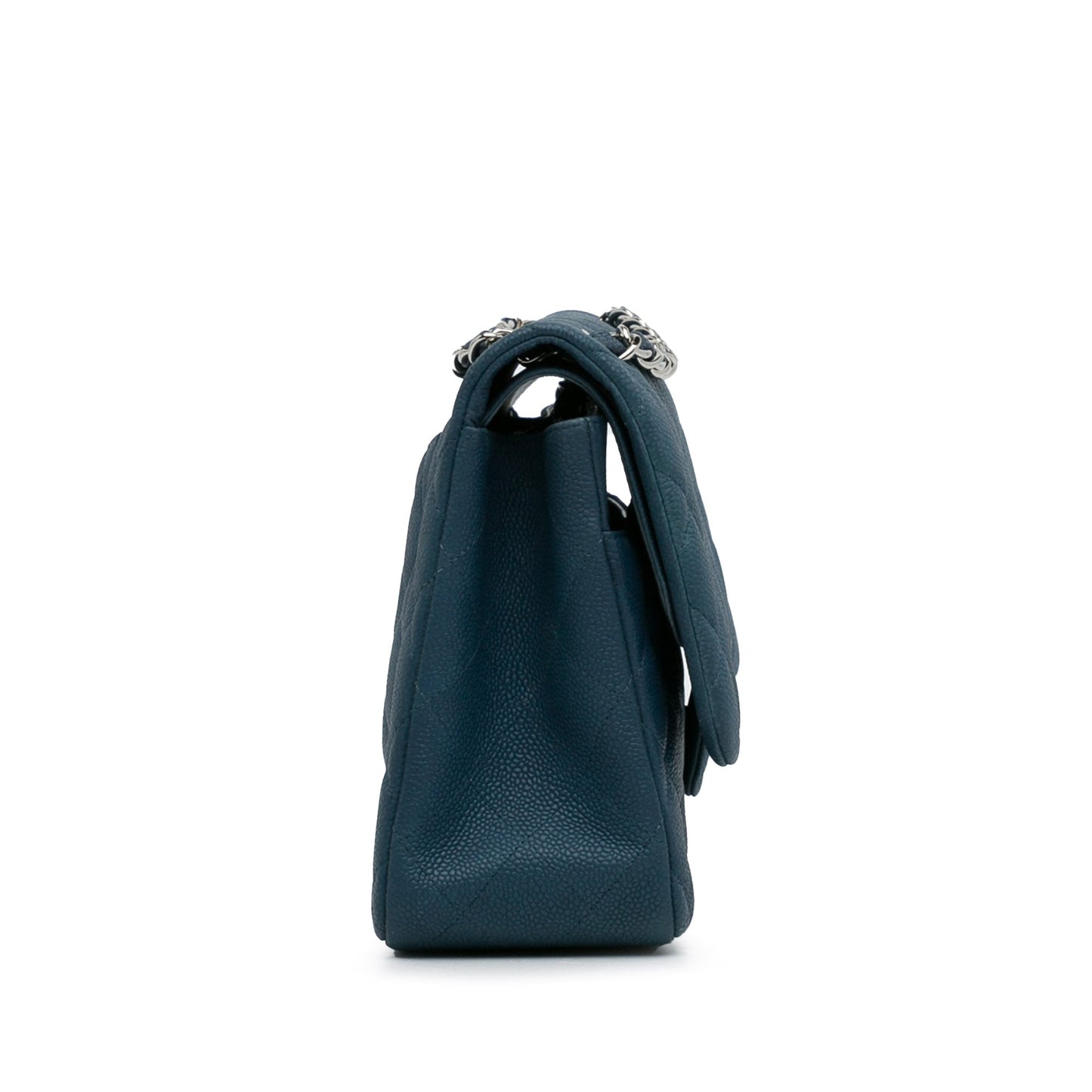 Luxury Chanel Classic Double Flap Jumbo Blue Caviar Gold