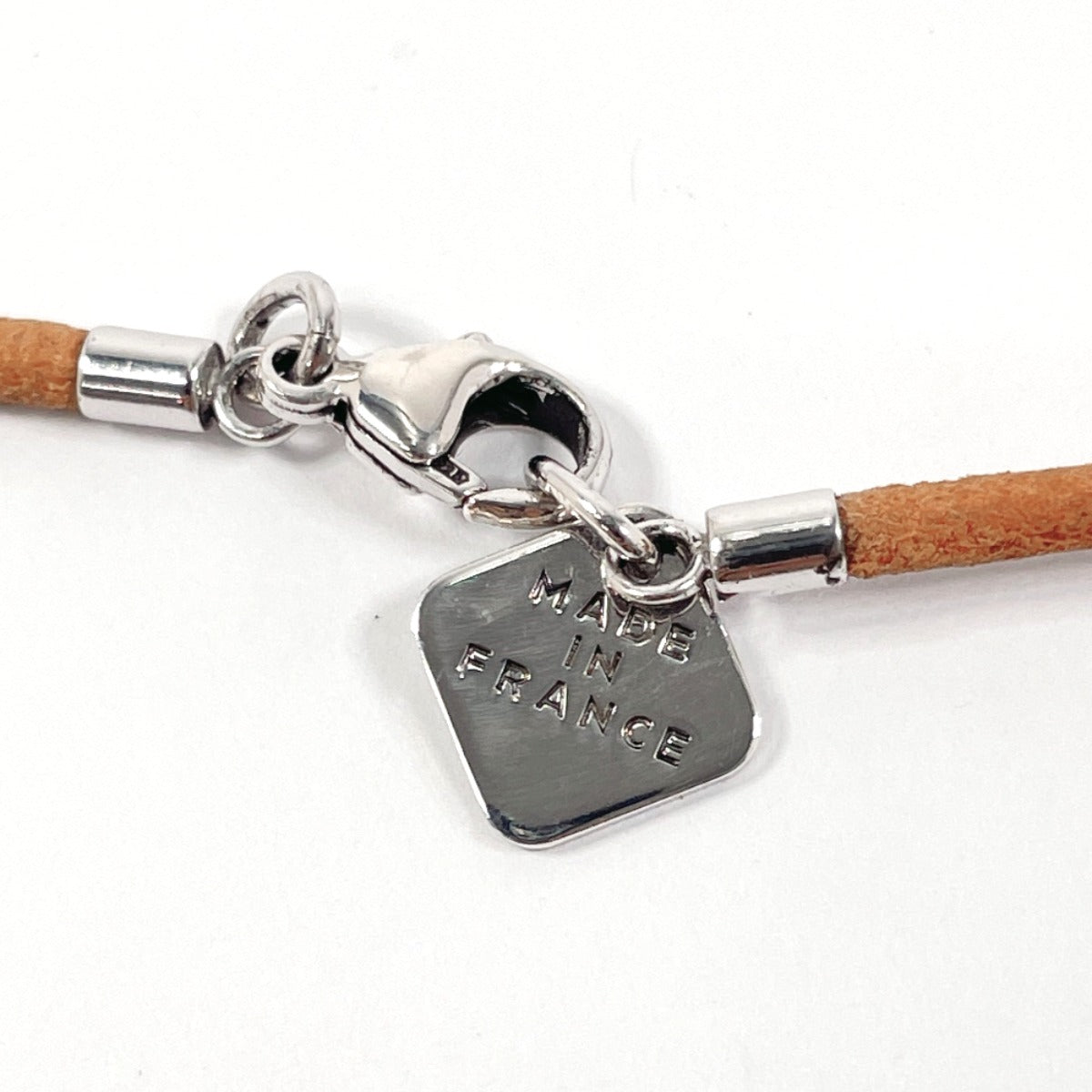 Louis Vuitton Kiwi Necklace Silver 925 Leather 2003