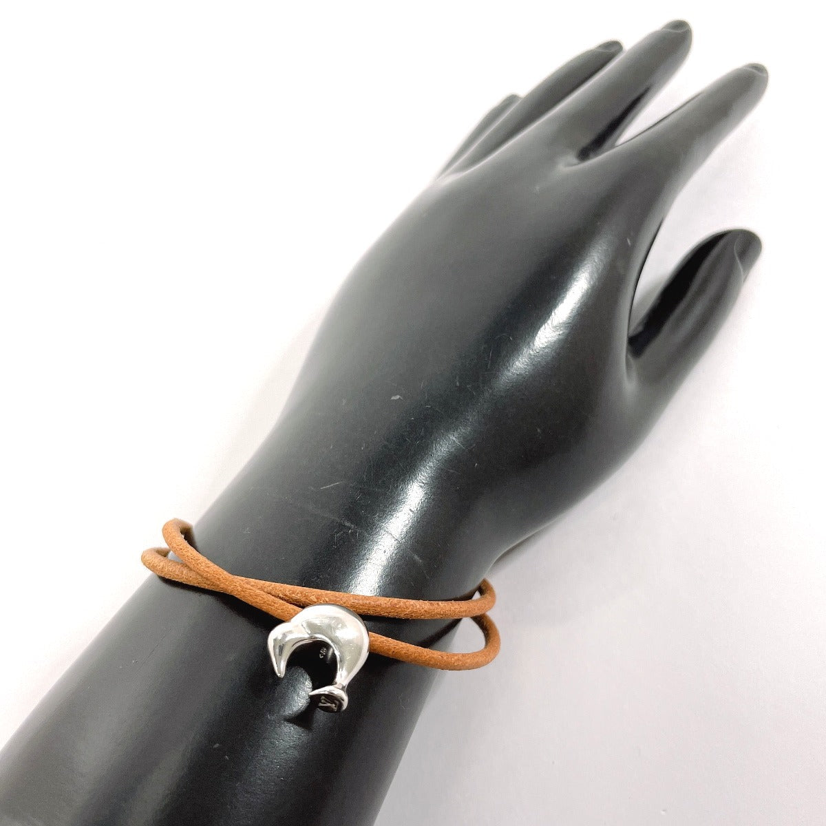 Louis Vuitton Kiwi Necklace Silver 925 Leather 2003