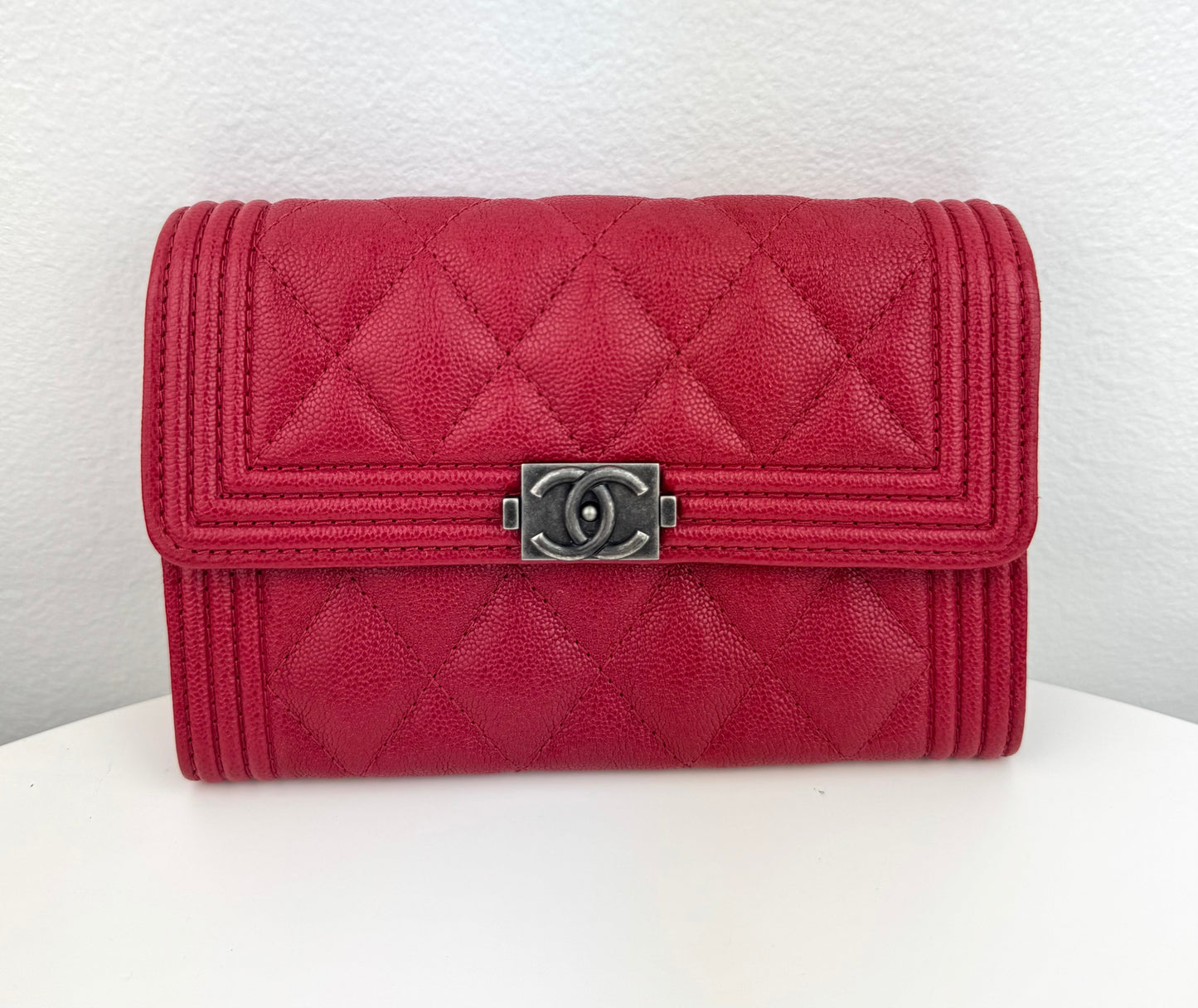 Chanel Caviar Quilted Medium Boy Flap Wallet