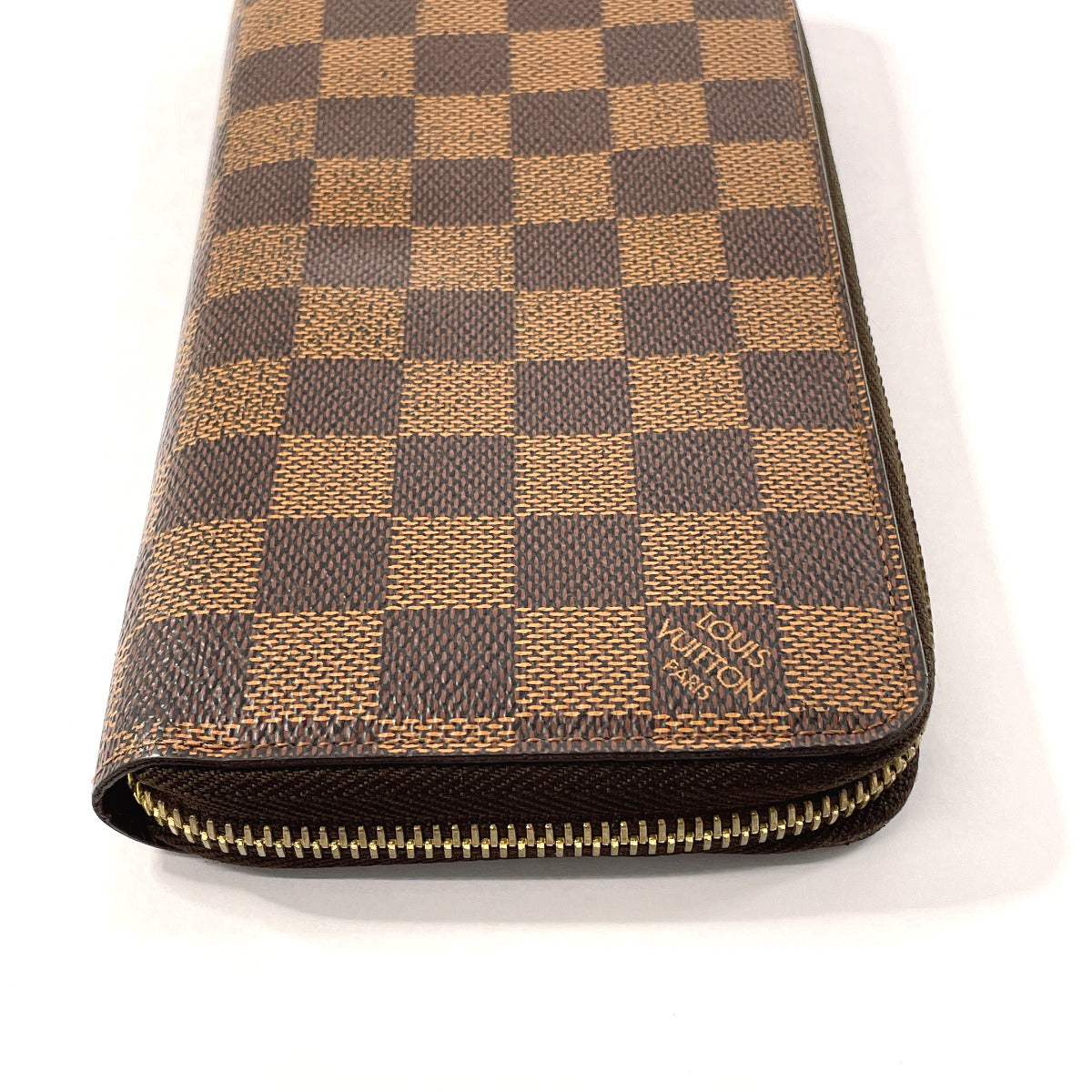 LOUIS VUITTON Long Wallet Purse N60015 Damier canvas, leather Brown Zippy wallet