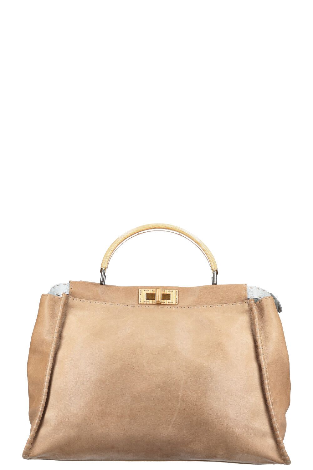 Luxury Fendi Peekaboo Large Wood Beige