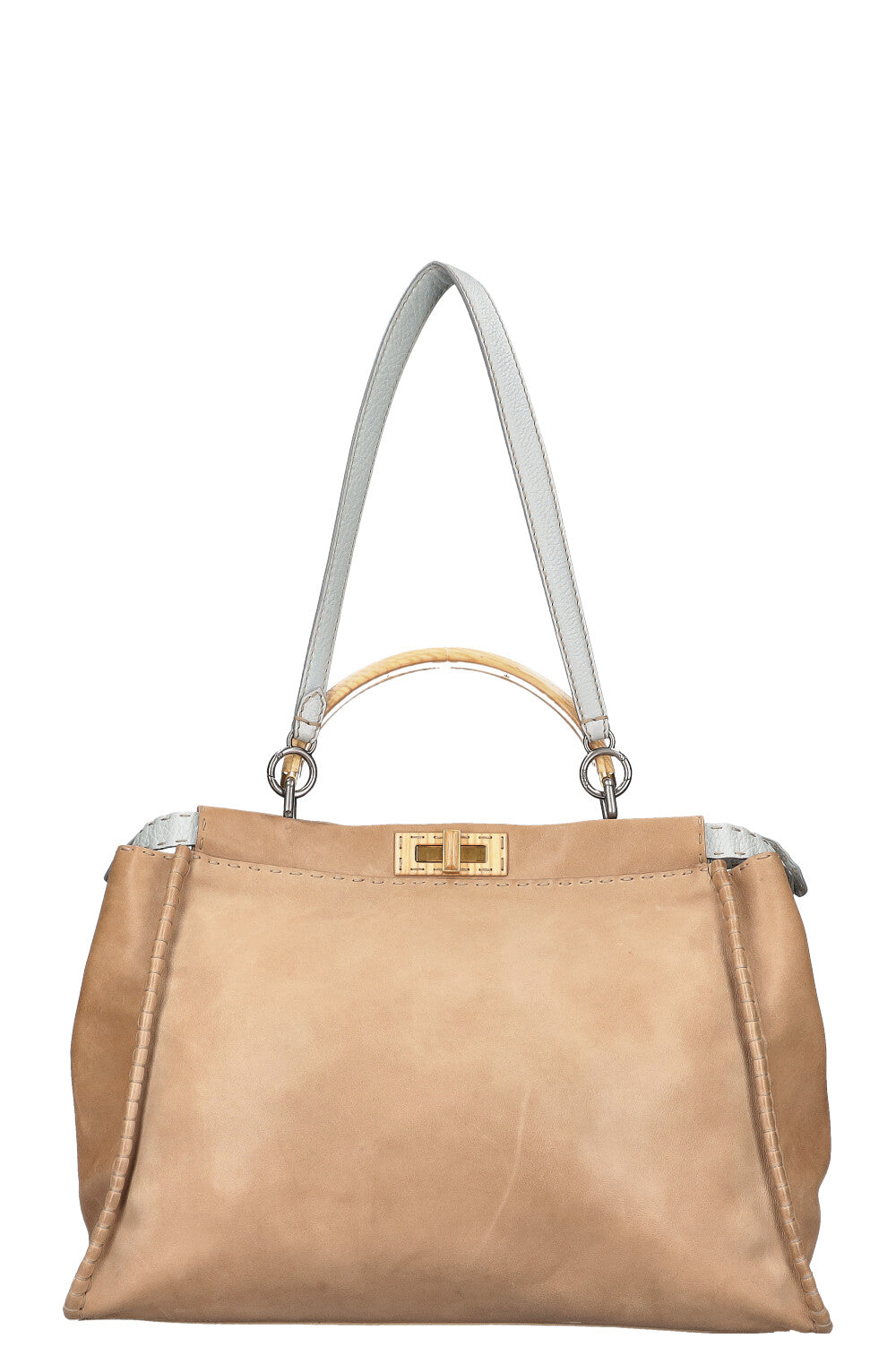 Luxury Fendi Peekaboo Large Wood Beige