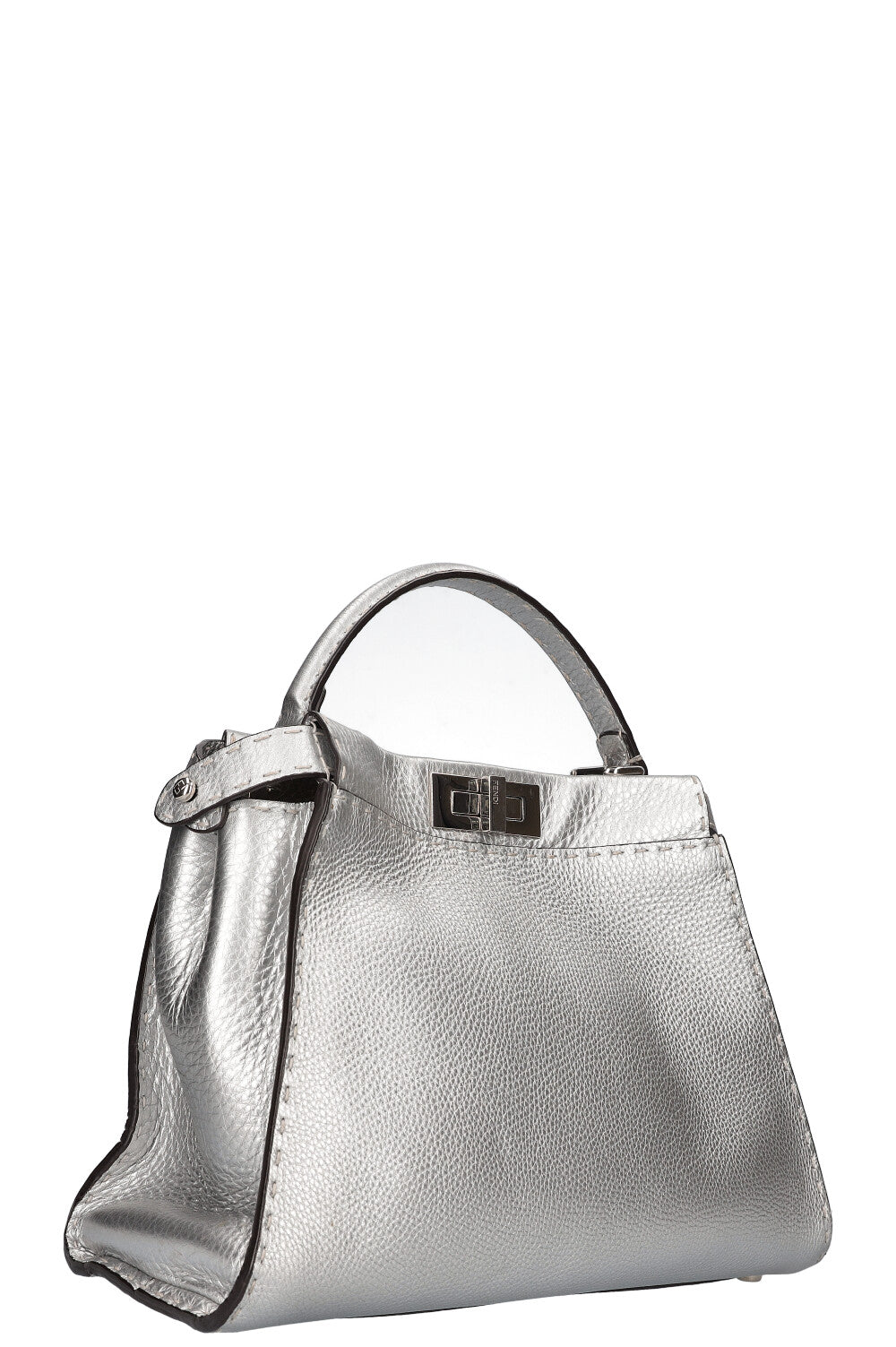 Luxury Fendi Peekaboo Medium Silver