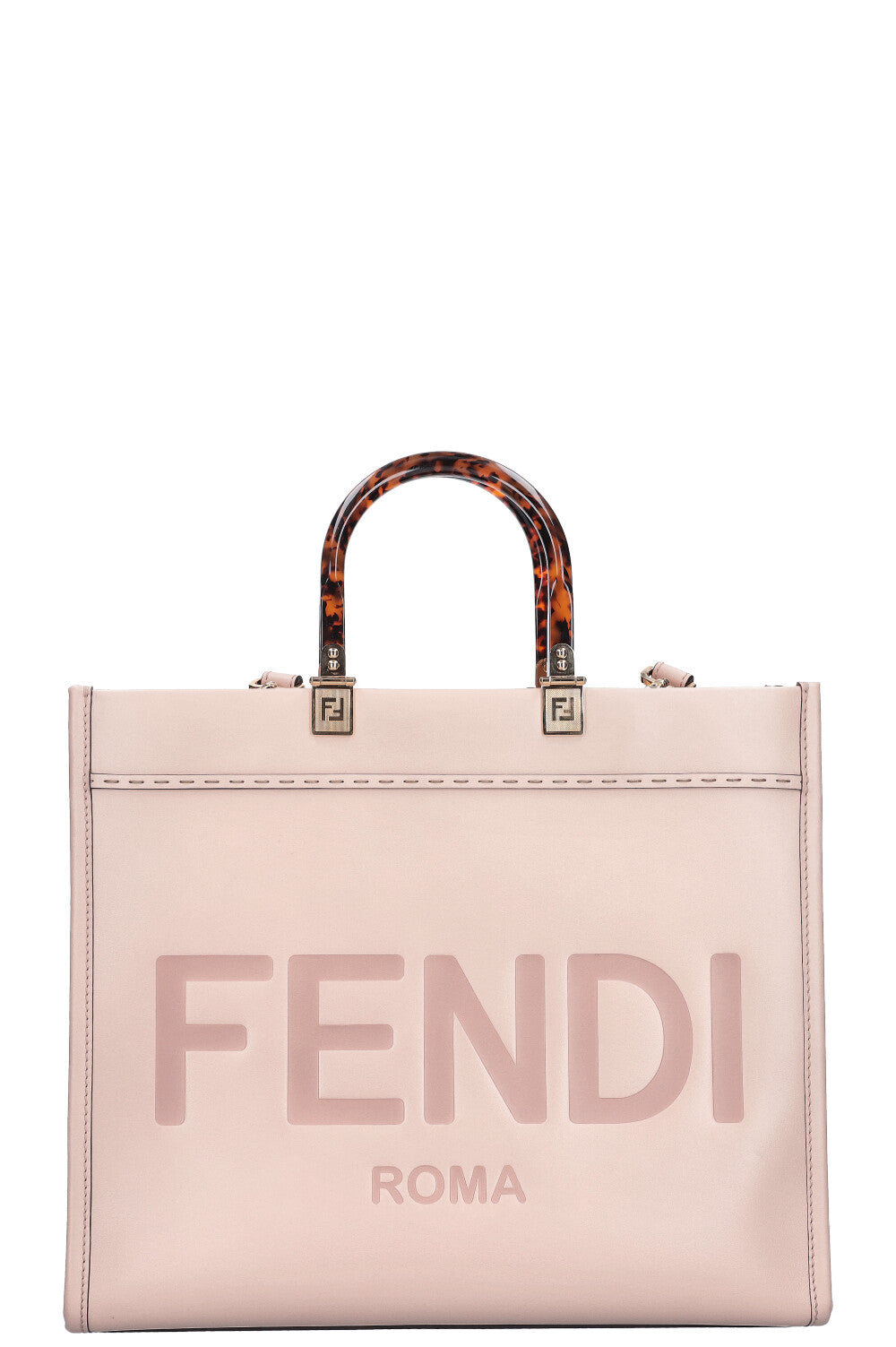 Luxury Fendi Sunshine Tote Bag Powder