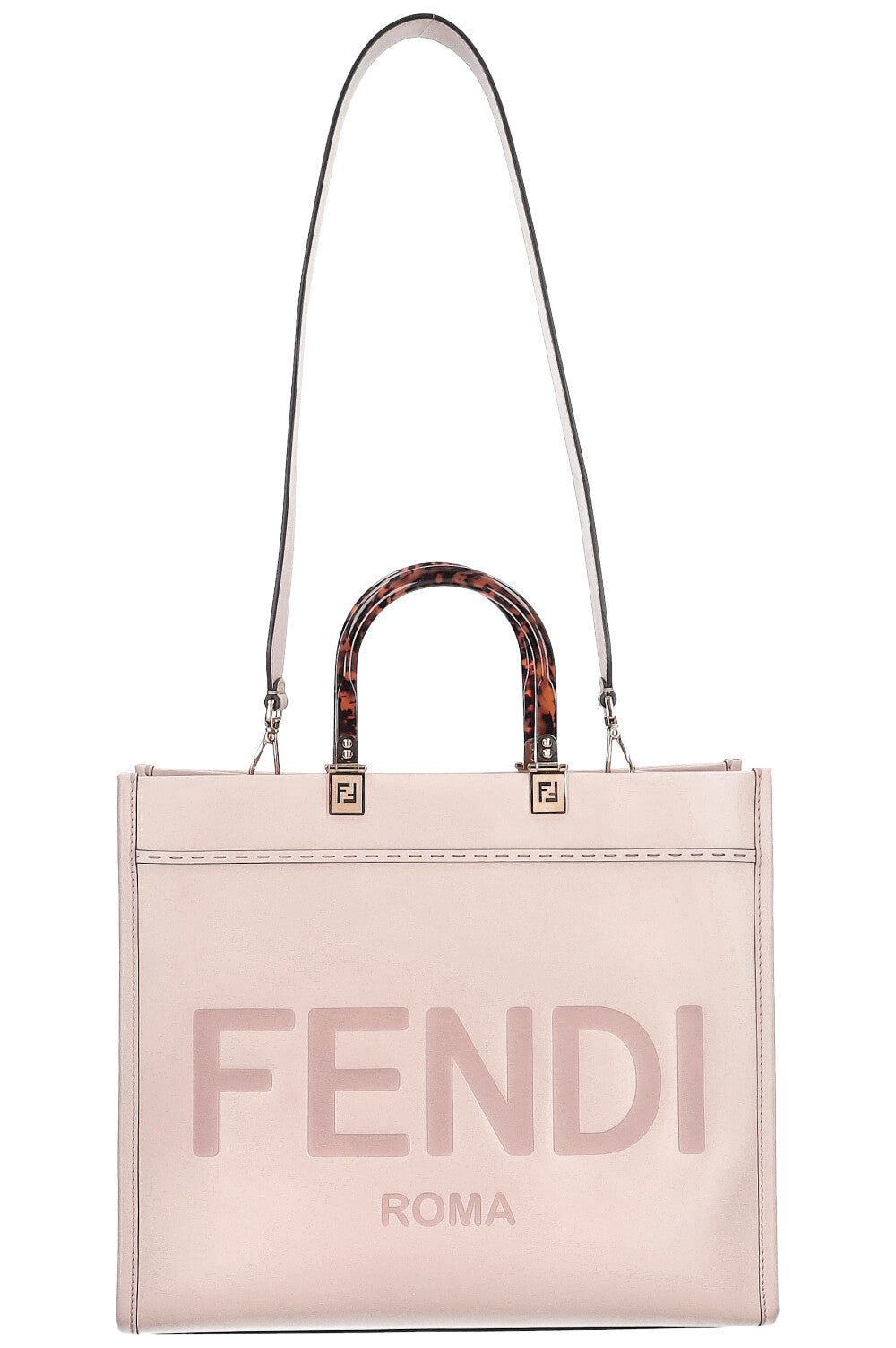Luxury Fendi Sunshine Tote Bag Powder