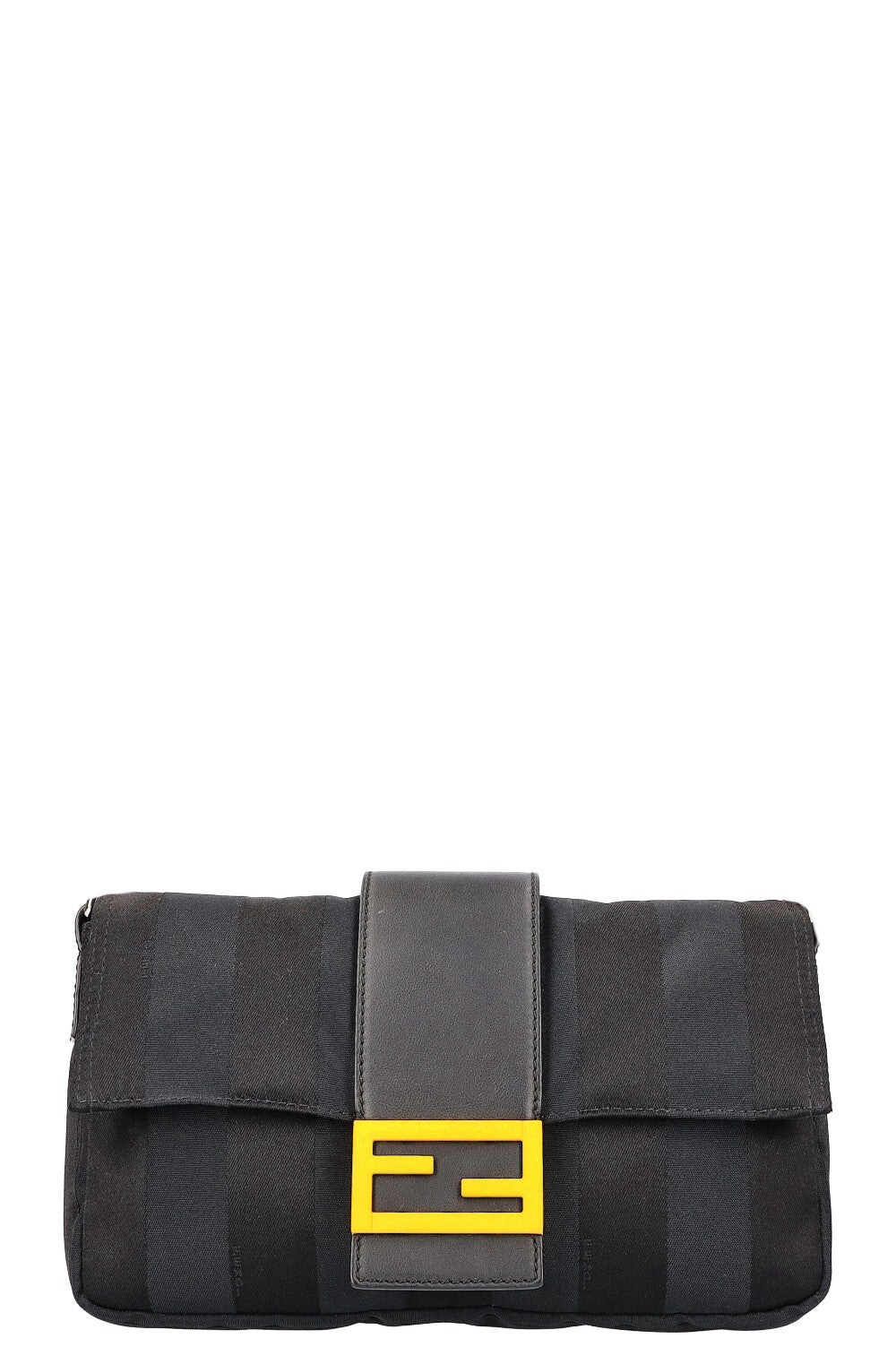 Luxury Fendi Sunflower Baguette Bag Canvas Black