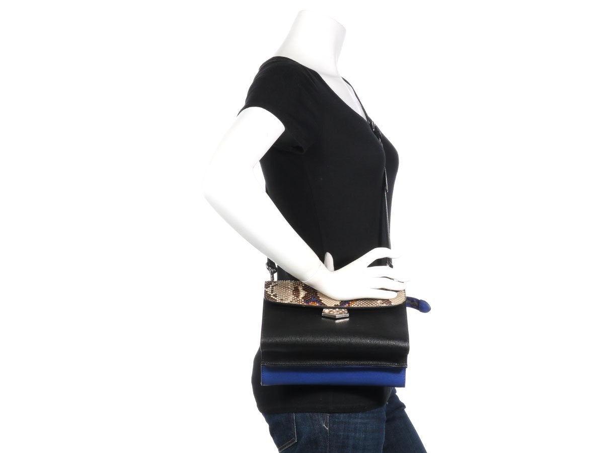 Luxury Fendi Color Block Python Demi Jour