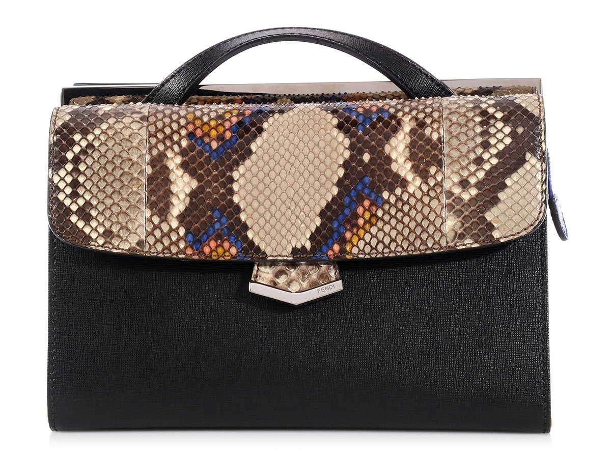 Luxury Fendi Color Block Python Demi Jour
