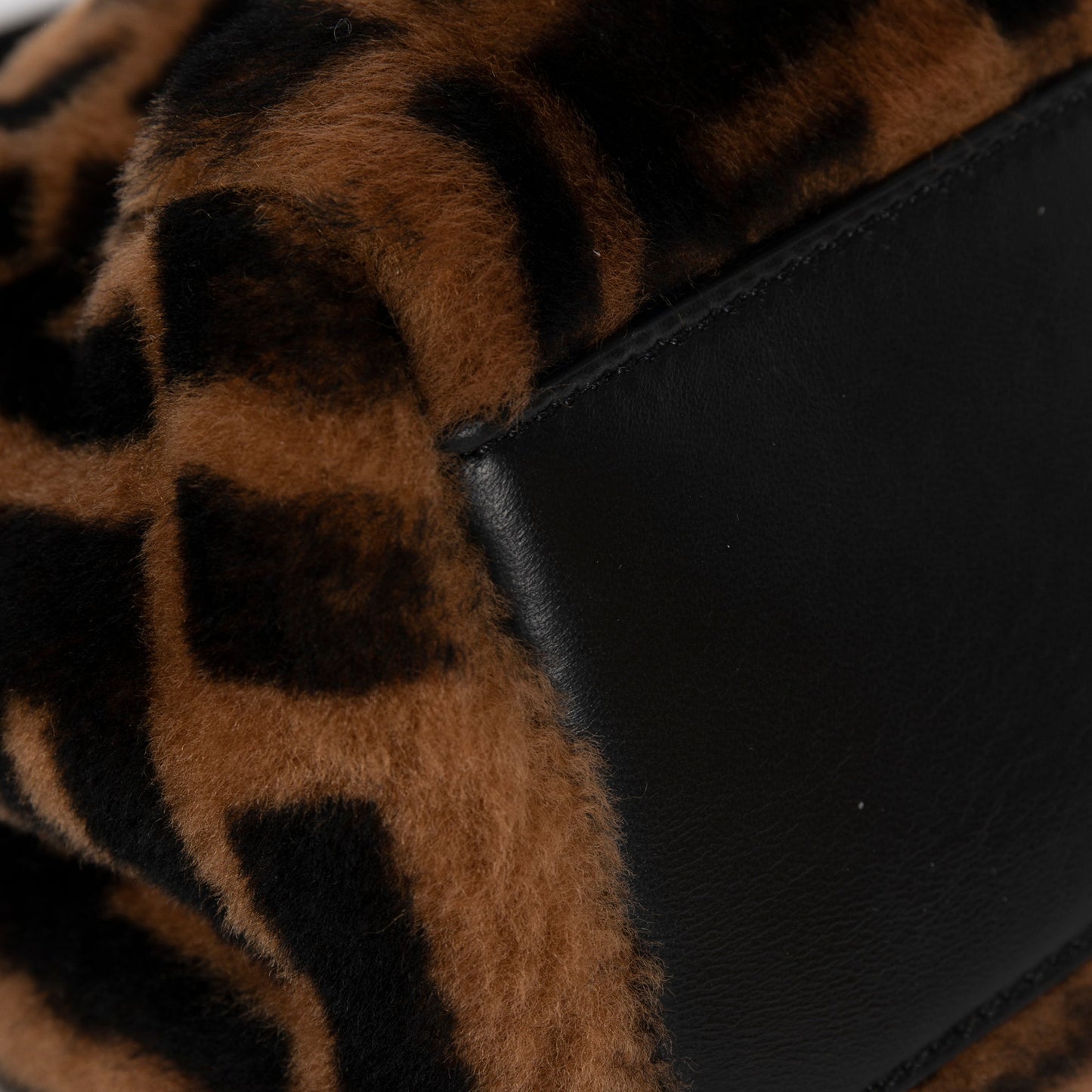 Fendi 2020 Mini Shearling Zucca Peekaboo Bag
