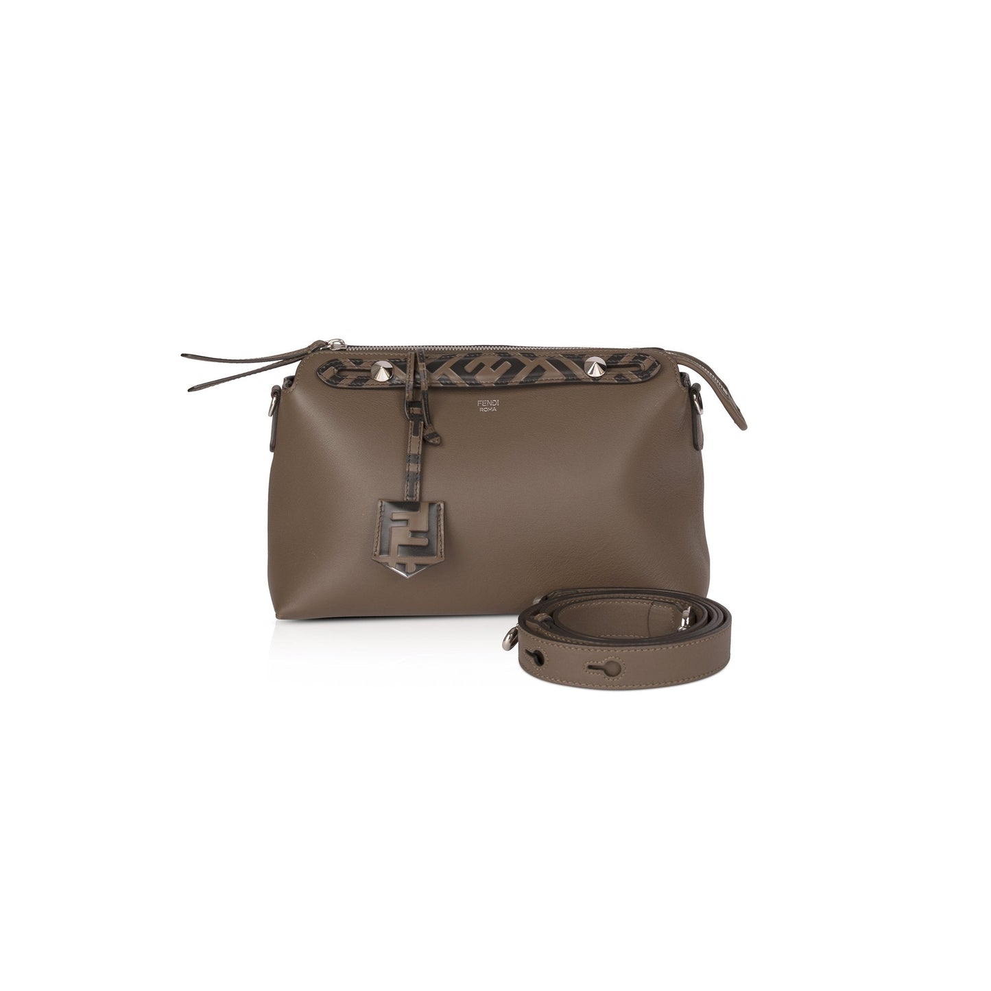 Fendi 2021 Medium By the Way Leather & Zucca Satchel