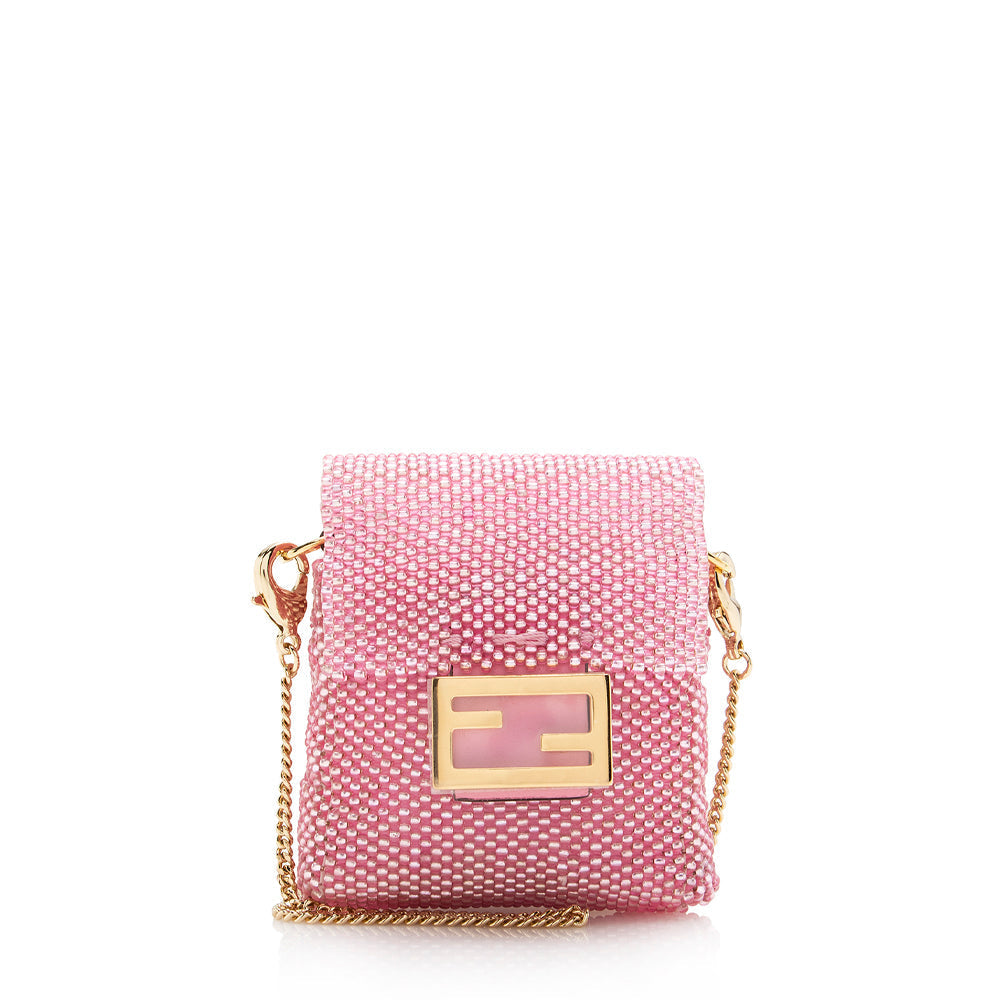 Luxury FendiBeaded Mini Pico Baguette Charm Bag (SHF-17173)