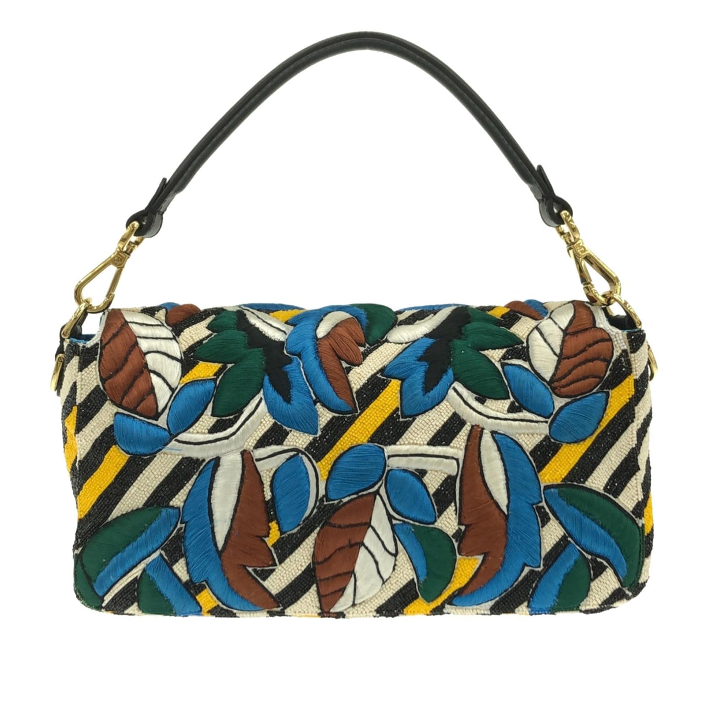 Luxury FendiBeaded Vitello Dolce Leaf Embroidered Baguette (SHG-ZuB1eb)