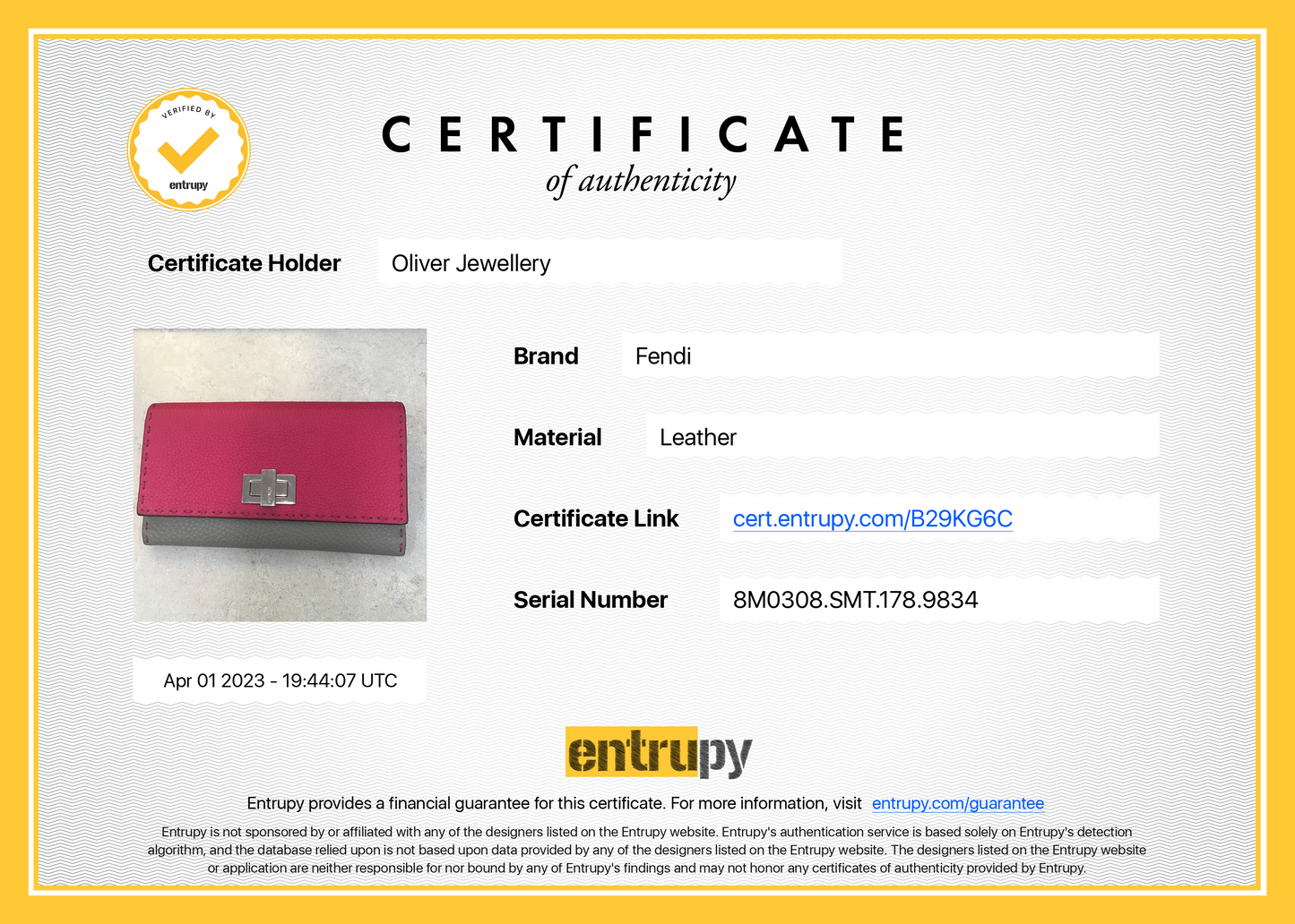 Fendi Bicolor Selleria Peekaboo Continental Wallet