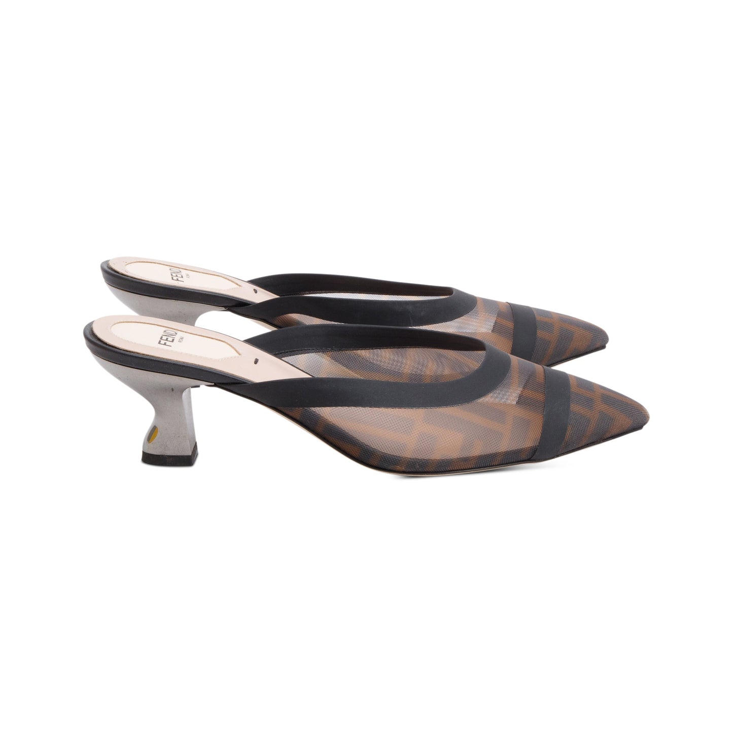 Fendi Black FF Zucca Colibri Mesh Pumps, Size 37