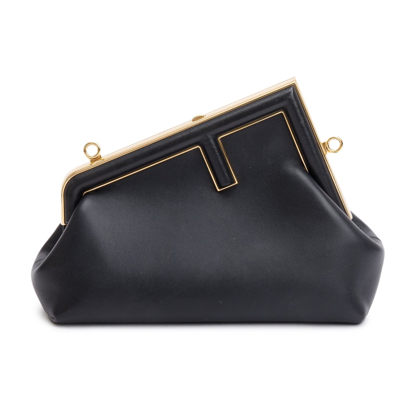 Fendi Black Nappa Leather Small Fendi First Bag
