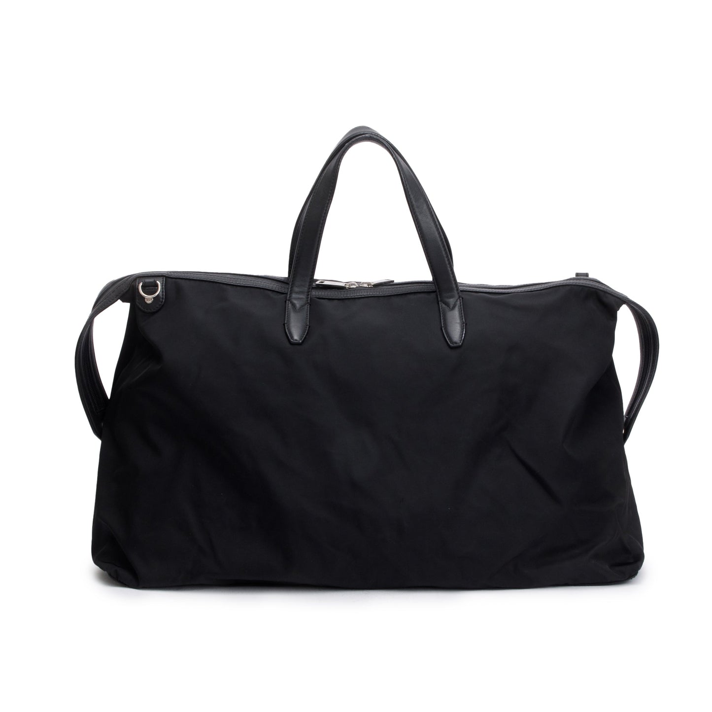 Fendi Black Nylon Leather Trim Vocabulary Duffle Bag