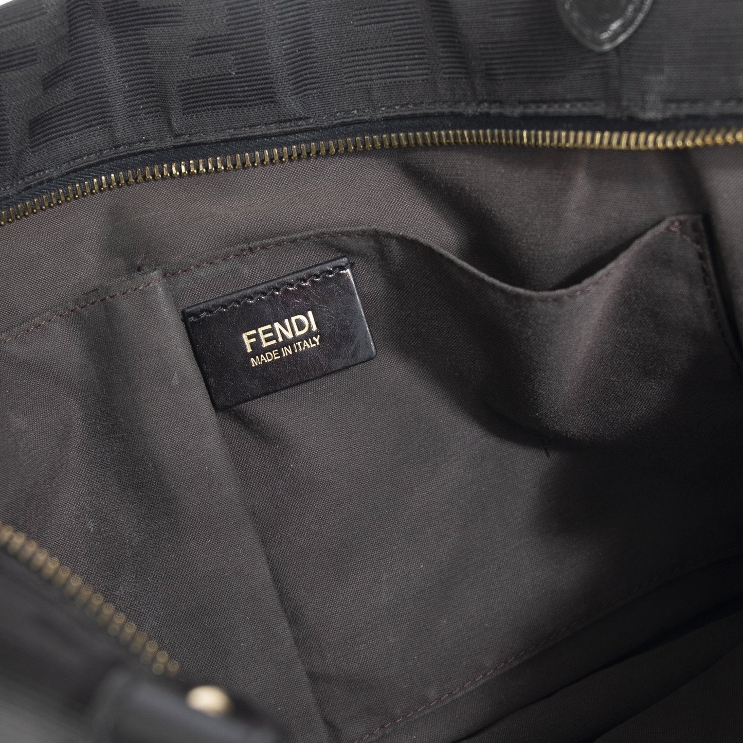 Fendi Black Zucca Large Chef  Shoulder Bag
