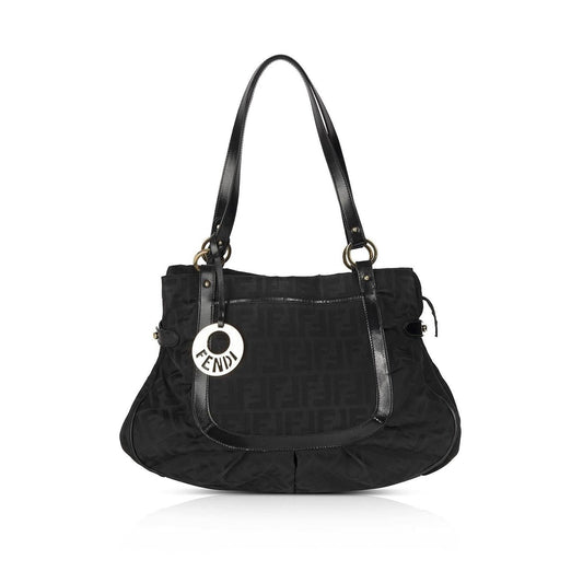 Fendi Black Zucca Large Chef  Shoulder Bag