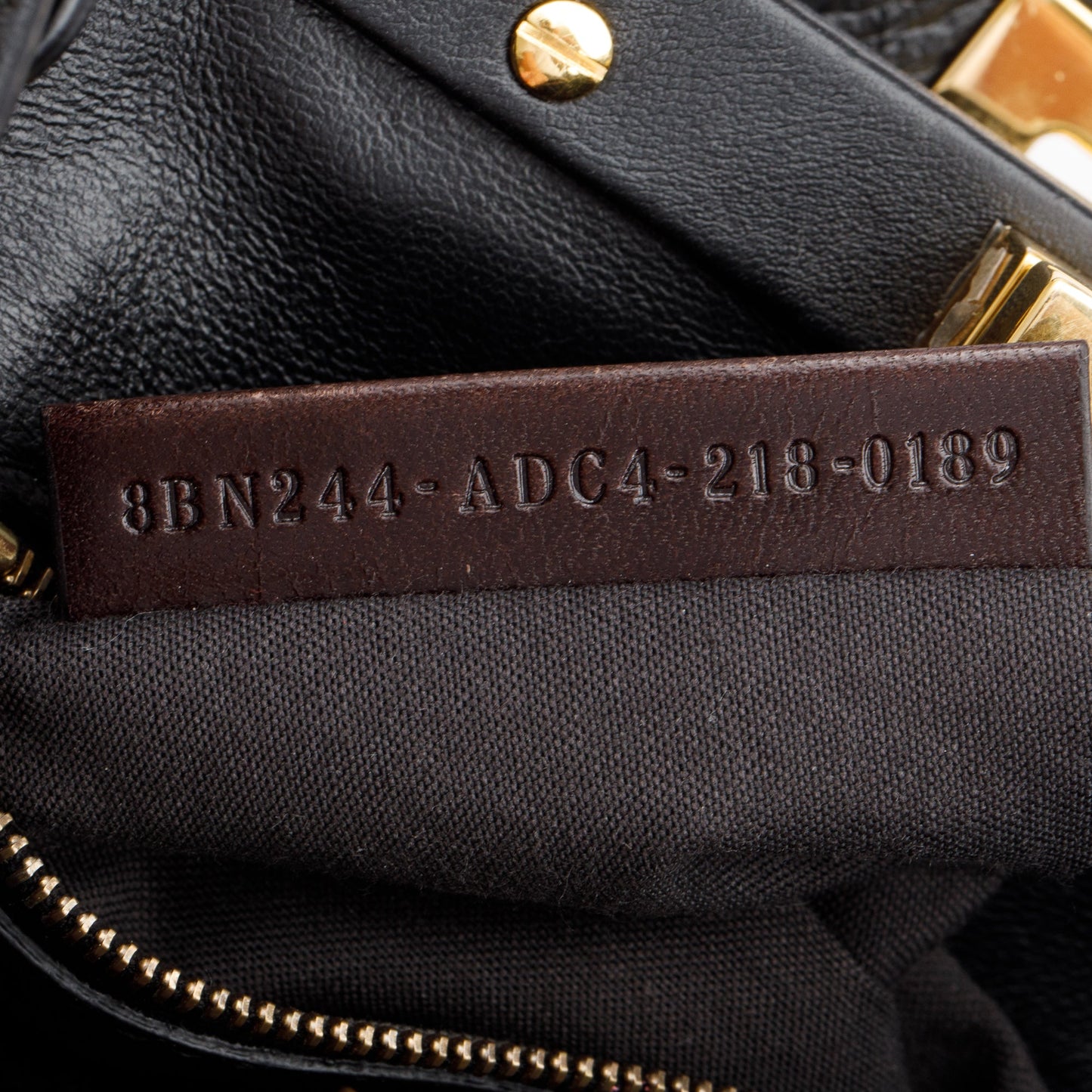 Fendi Black/Brown Shearling Nappa Macro FF 1974 Mini Peekaboo Bag