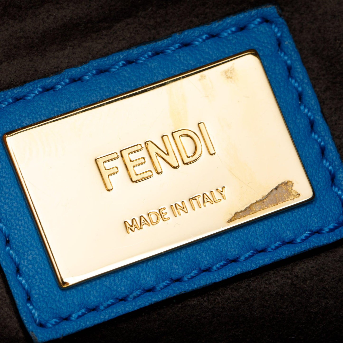 Fendi Blue Calfskin Leather Medium Peekaboo Bag