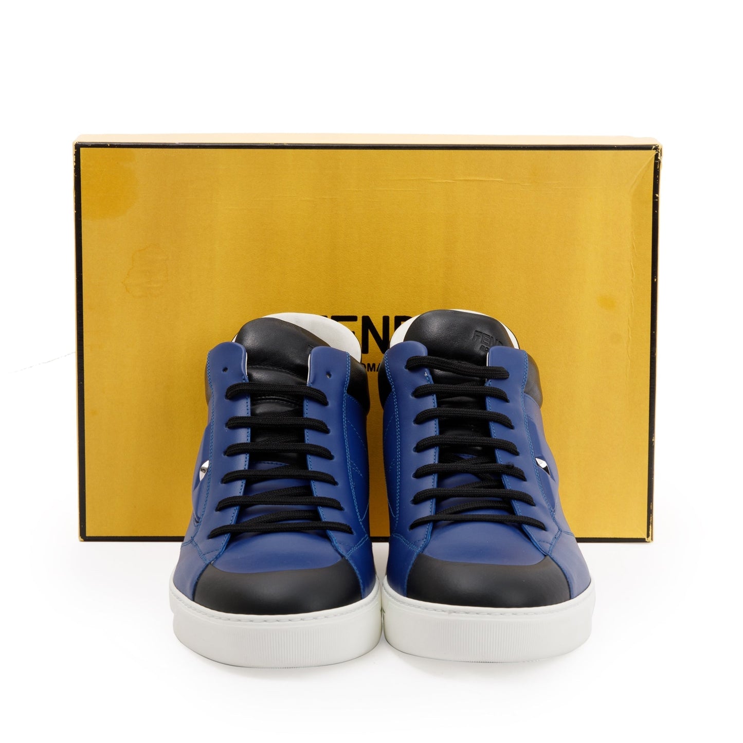 Fendi Blue Leather Sneakers, Size 10