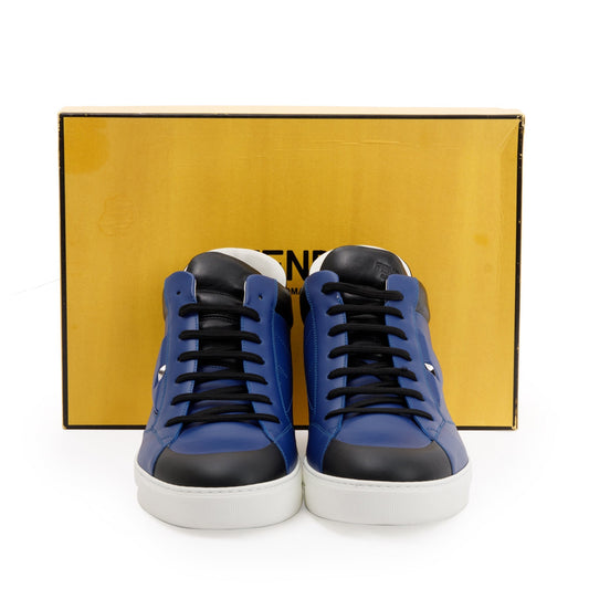 Fendi Blue Leather Sneakers, Size 10