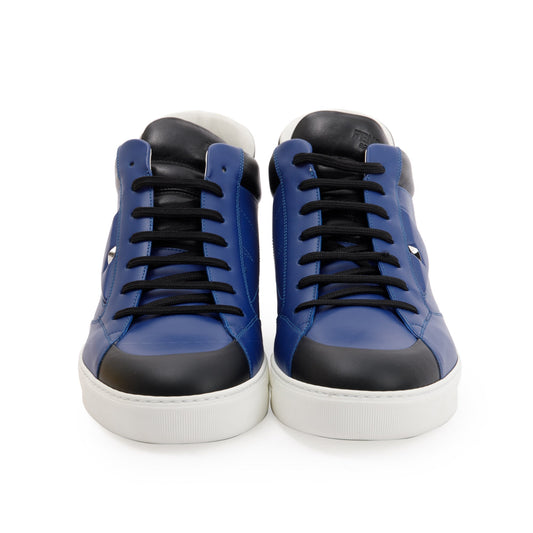 Fendi Blue Leather Sneakers, Size 10