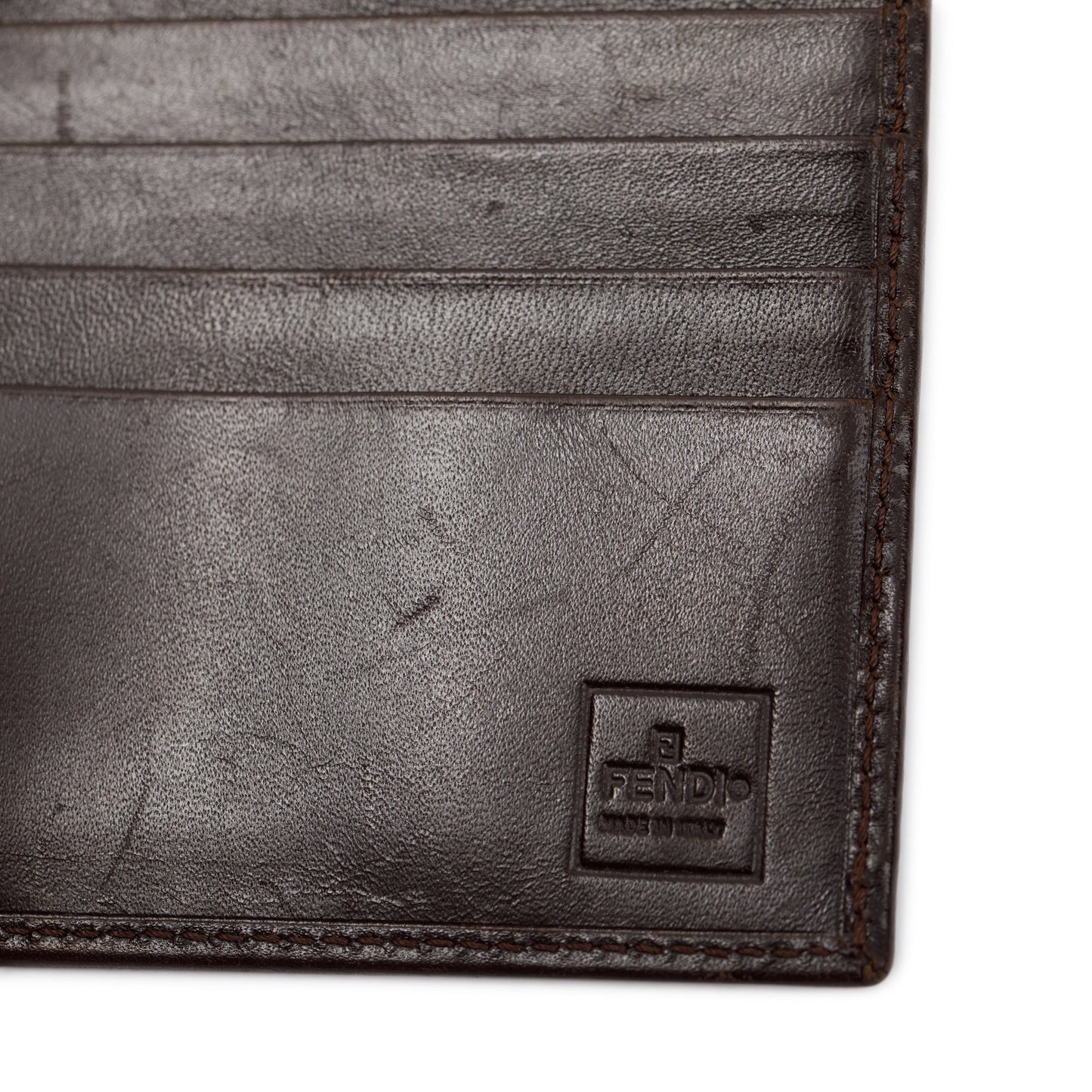 Fendi Brown Vintage Zucca Canvas FF Bifold Wallet
