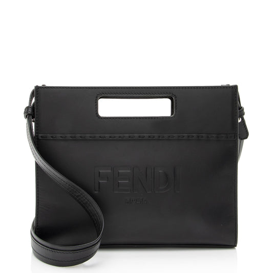 Luxury FendiCalfskin Cutout Handle Mini Shopper Tote (SHF-4Nys6a)