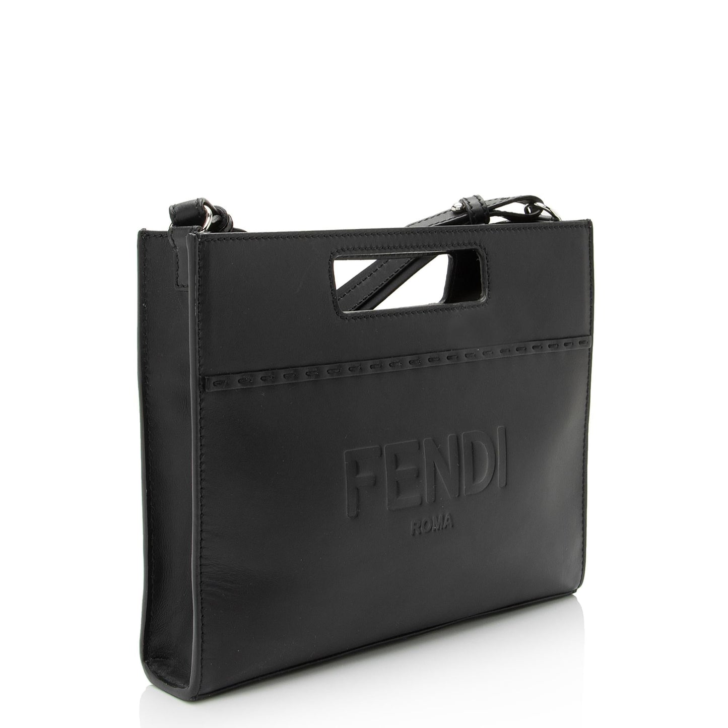 Luxury FendiCalfskin Cutout Handle Mini Shopper Tote (SHF-4Nys6a)