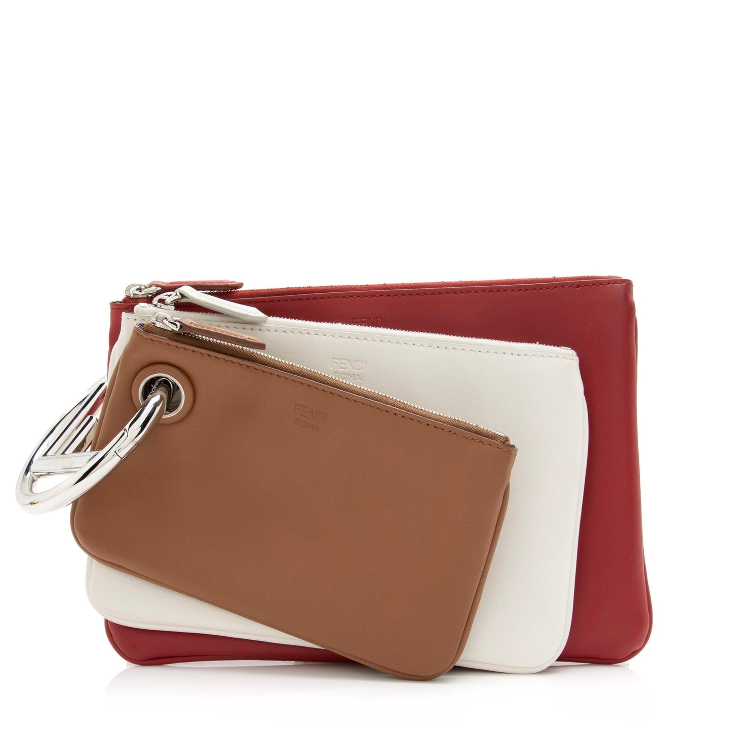 Luxury FendiCalfskin F is Luxury FendiTriplette Pouch Set (SHF-23922)
