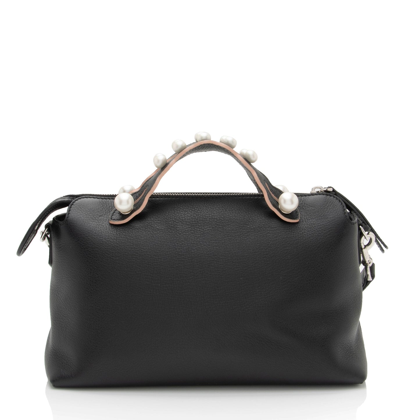 Luxury FendiCalfskin Faux Pearl Embellished By The Way Medium Satchel (SHF-r853Zx)