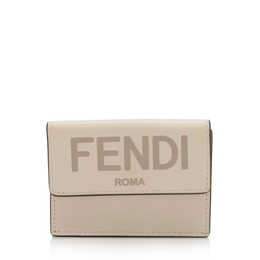 Luxury FendiCalfskin Roma Micro Tri-Fold Wallet (SHF-uRF5Z1)