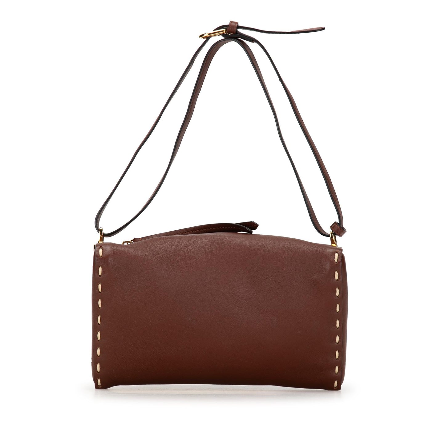 Luxury FendiCalfskin Selleria Triangle Shoulder Bag (SHG-wv4LIw)