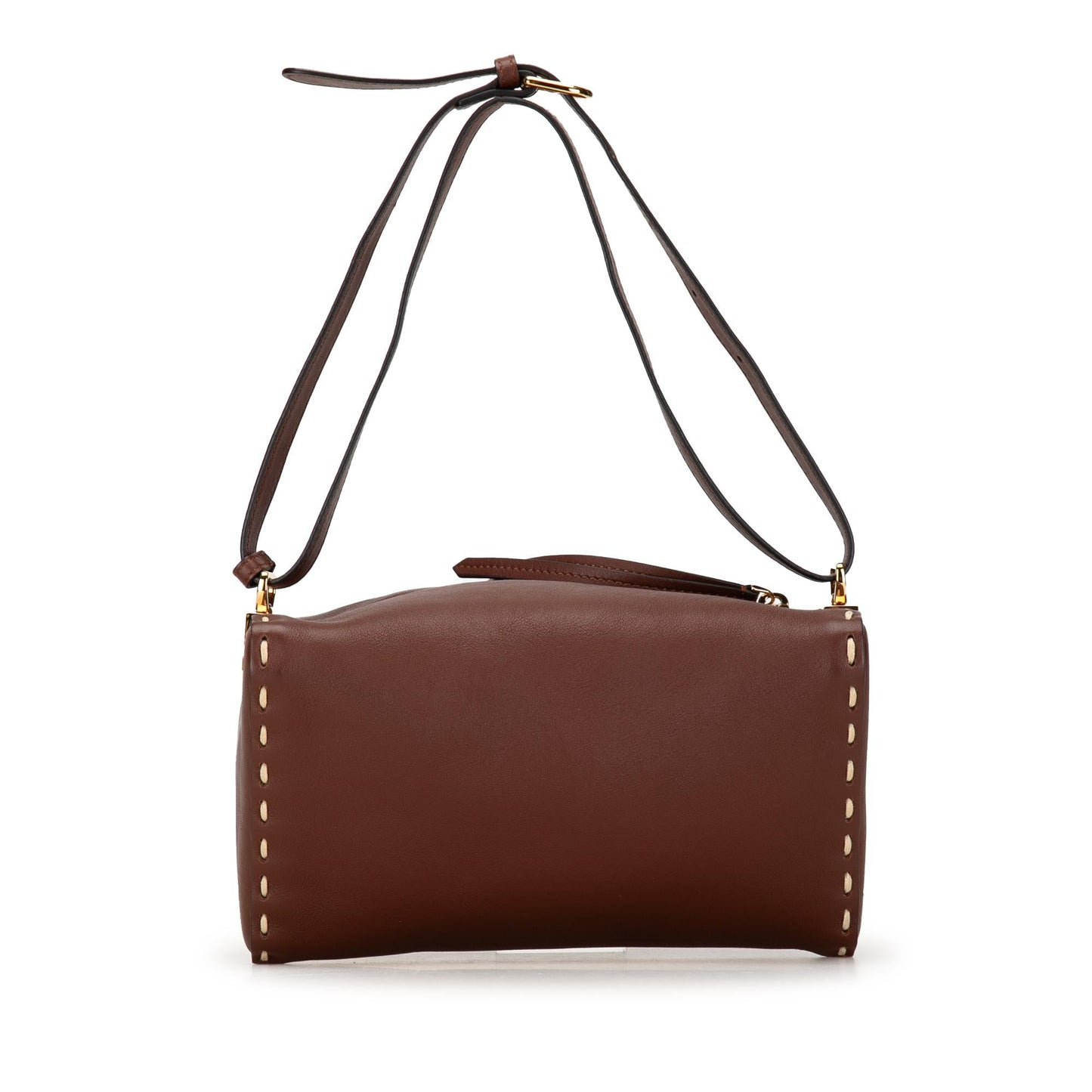 Luxury FendiCalfskin Selleria Triangle Shoulder Bag (SHG-PYwPIP)