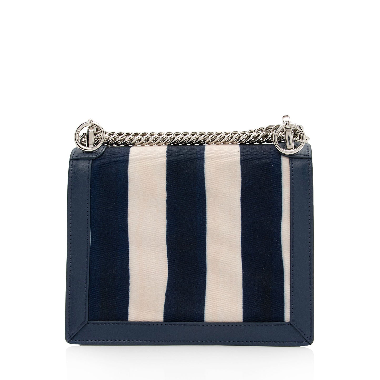 Luxury FendiCalfskin Striped Canvas Kan I Small Shoulder Bag (SHF-yQIdt1)