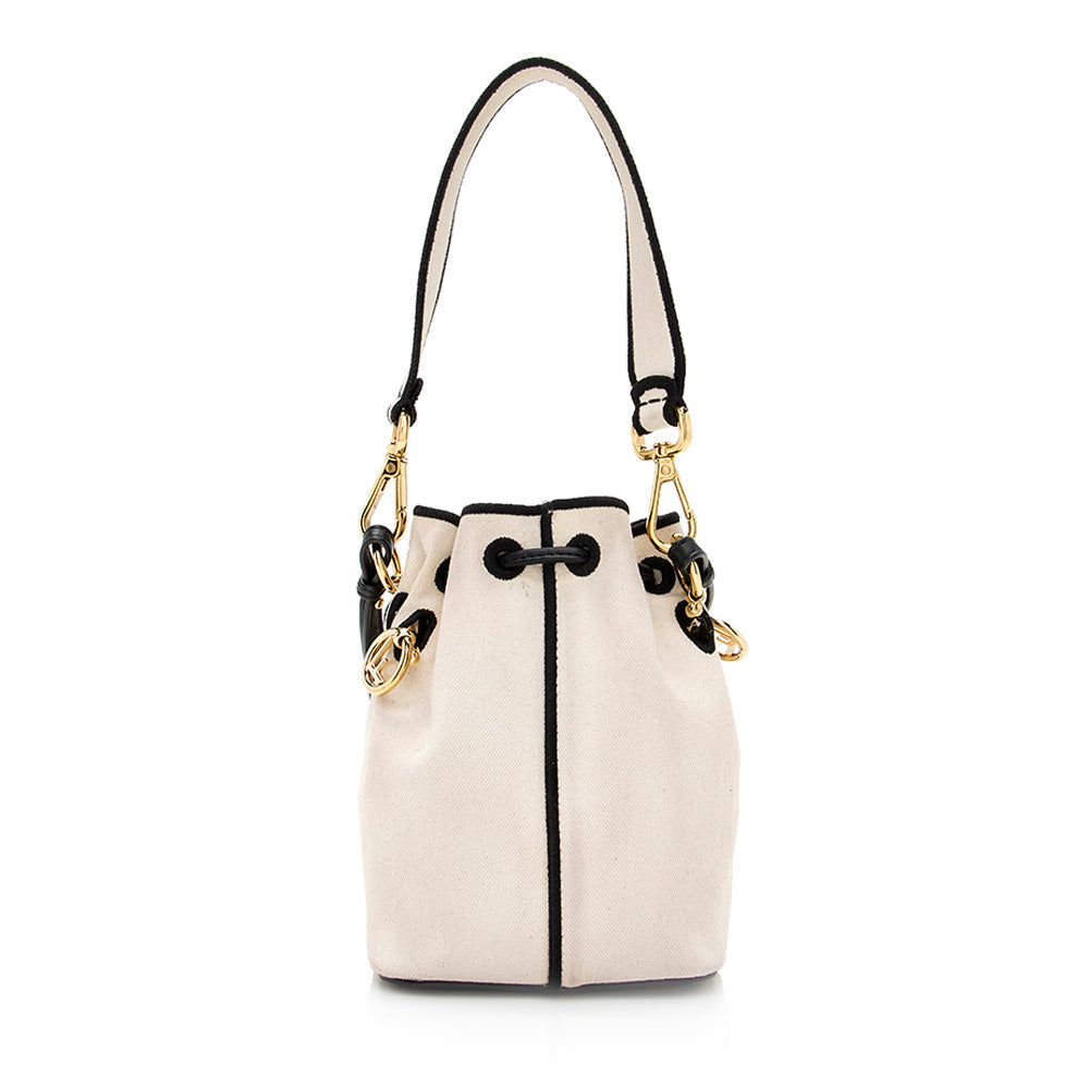Luxury FendiCanvas Mon Tresor Small Bucket Bag (SHF-20756)