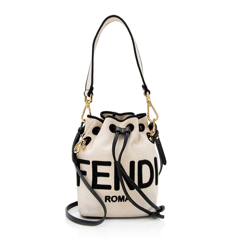 Luxury FendiCanvas Mon Tresor Small Bucket Bag (SHF-20756)