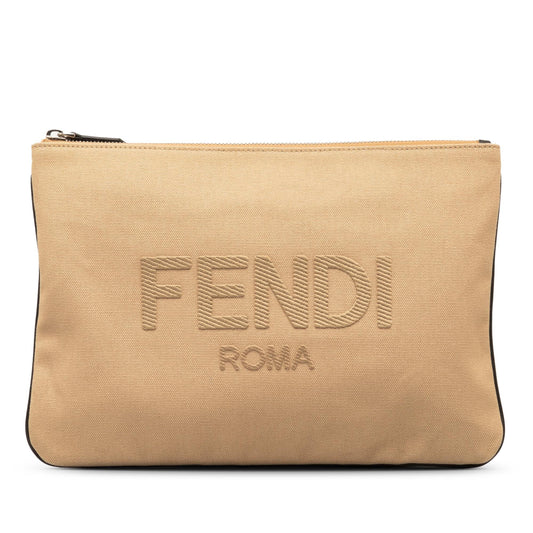 Luxury FendiCanvas Roma Clutch (SHG-oJP68f)