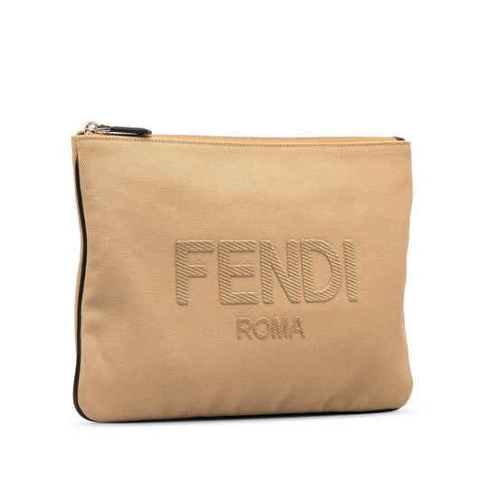 Luxury FendiCanvas Roma Clutch (SHG-oJP68f)