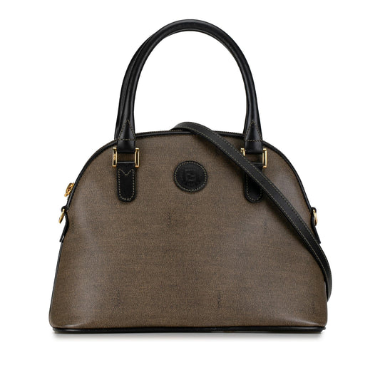 Luxury FendiCoated Canvas Dome Satchel (SHG-iVEUje)