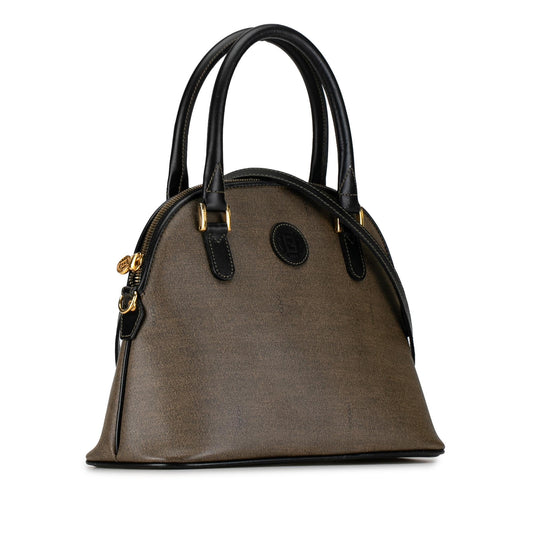 Luxury FendiCoated Canvas Dome Satchel (SHG-iVEUje)