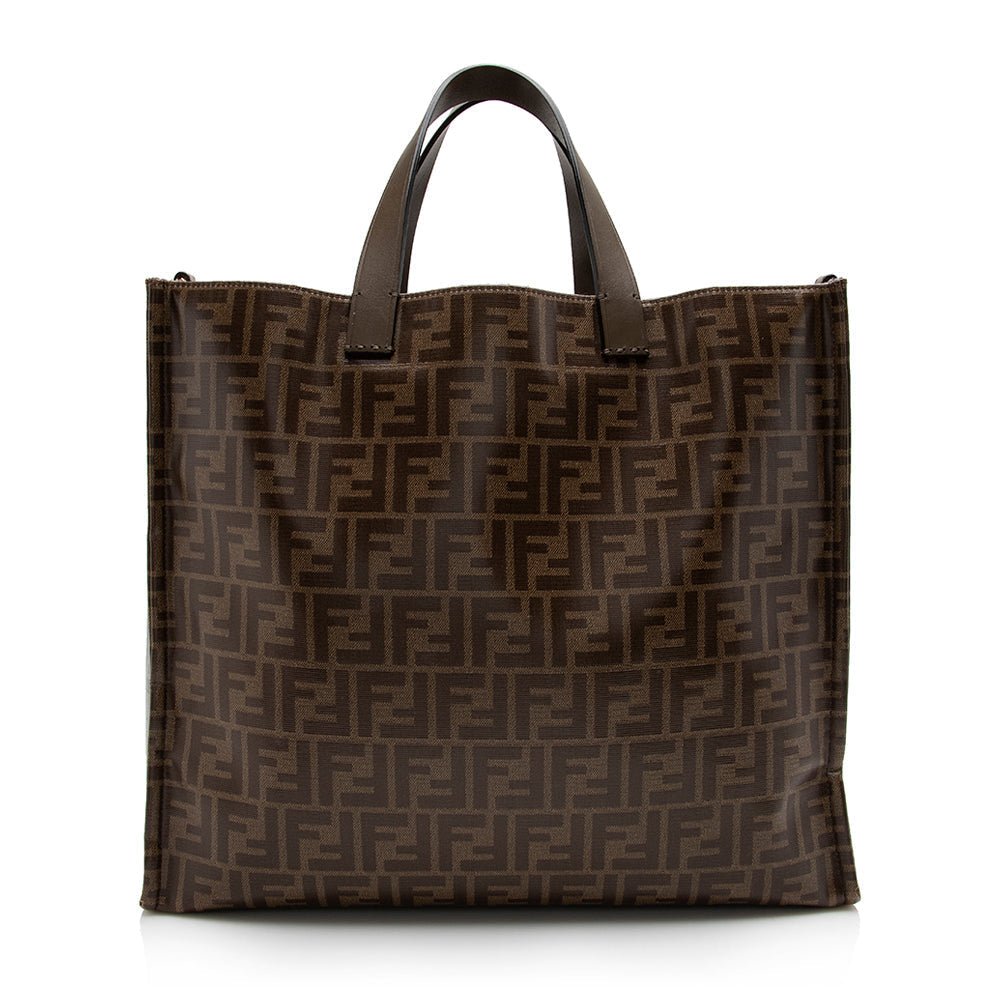 Luxury FendiCoated Canvas Fila Mania Logo Shopper Tote (SHF-17070)