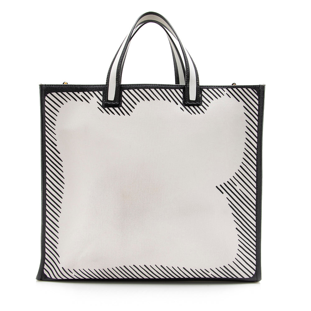 Luxury FendiCoated Canvas Vetrifi Shopping Small Tote (SHF-15005)