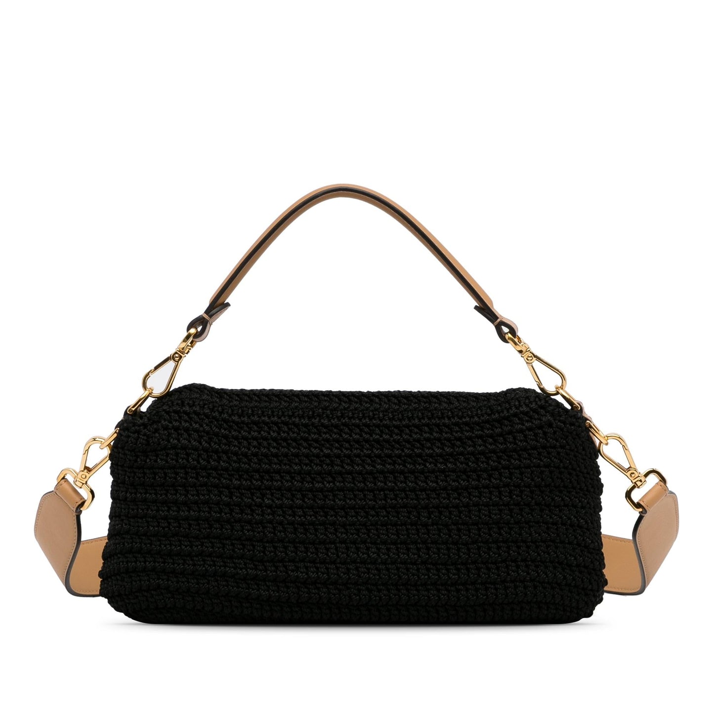Luxury FendiCrochet Raffia Baguette Satchel (SHG-depVYd)