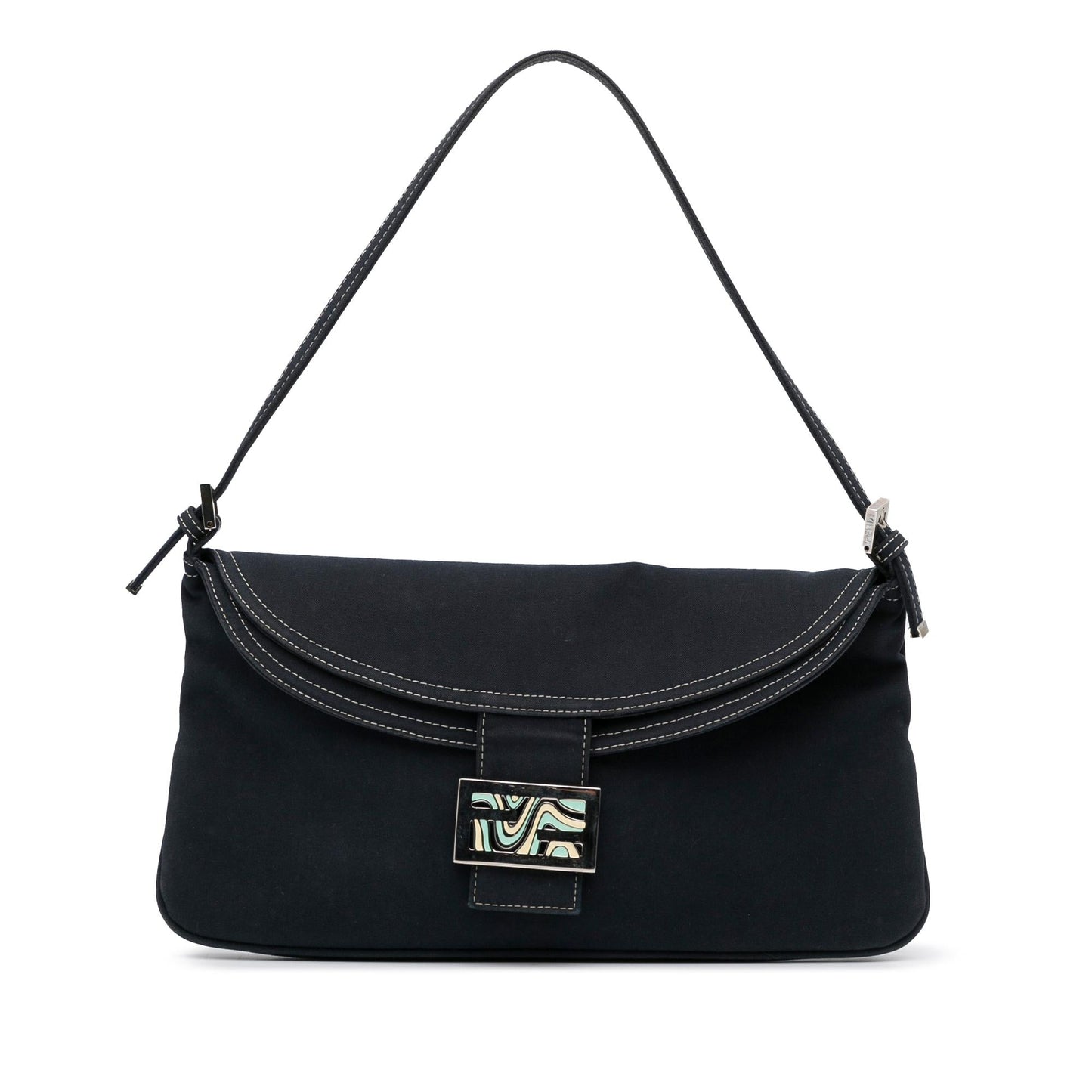 Luxury FendiDenim Double Flap Baguette (SHG-j7tZH1)